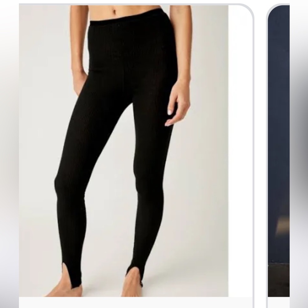 NWT Intimately FP Free People Lux Life Leggings Black Ribbed Leggings sz Small